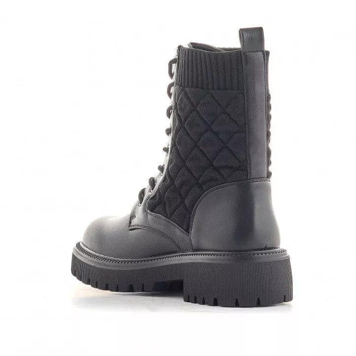 Botines tacón D'Angela negros con téxtil y piel
