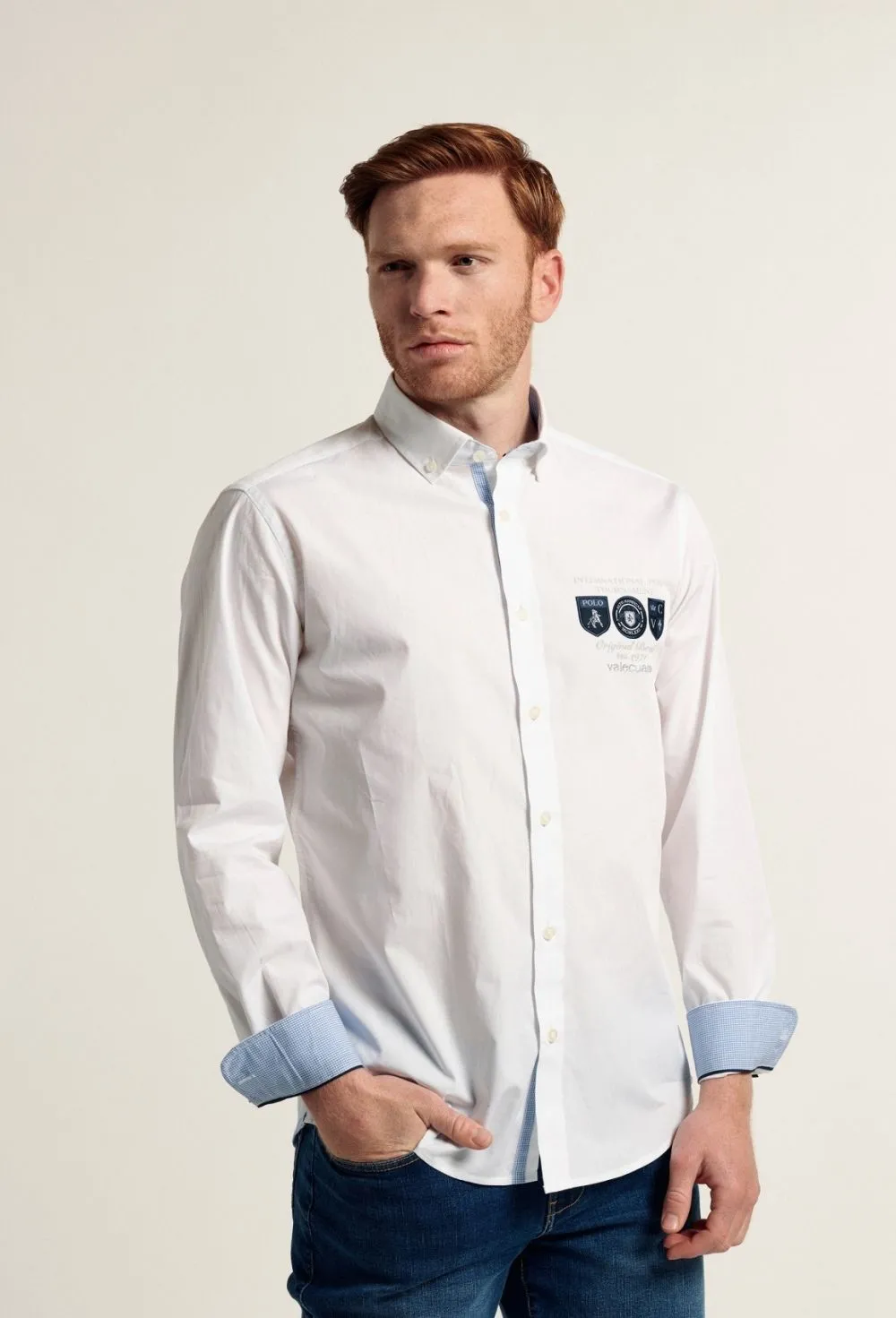 Camisa escudos Polo Tournament blanca