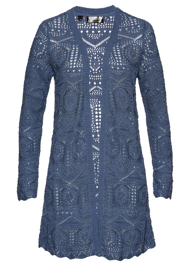Chaqueta de punto larga Azul oscuro