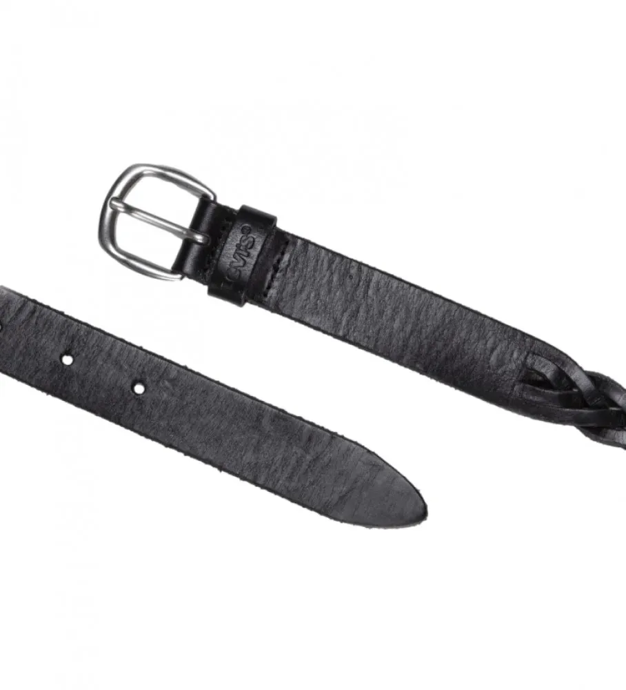 Cinturón de piel Trenzado Negro