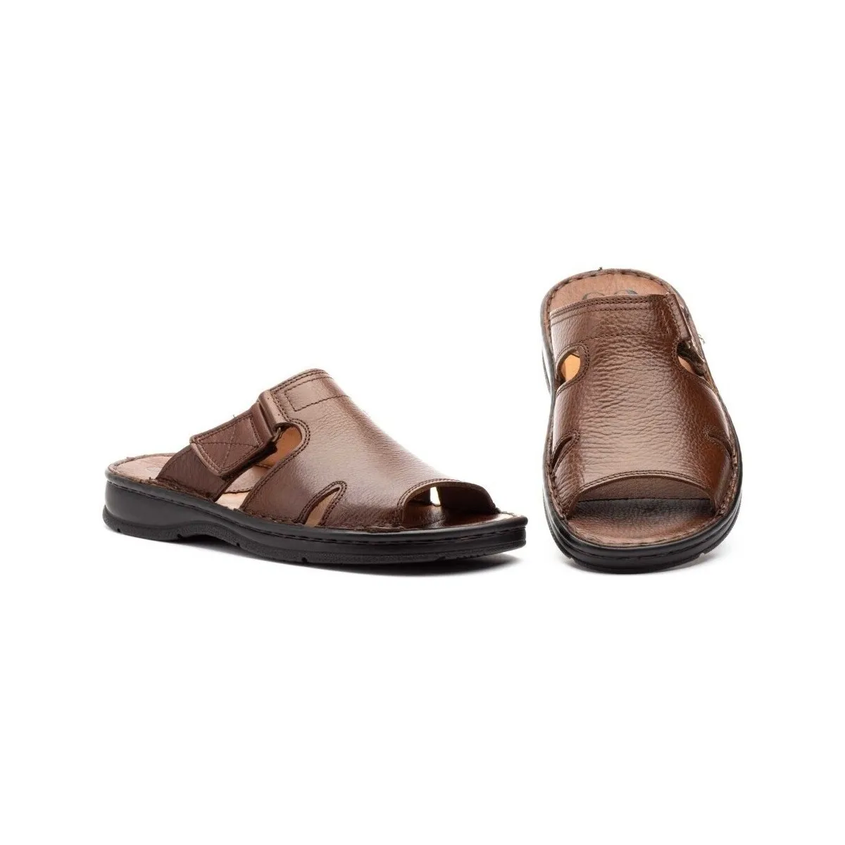 Sandalias confort de piel marrones by