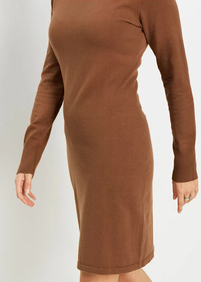 Vestido de punto Marrón castaño