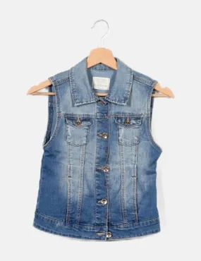 Zara Chaleco denim azul